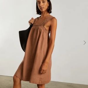 Everlane The Smocked Linen Dress SIZE SMALL